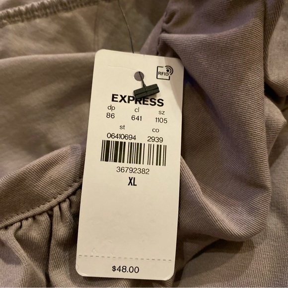 Express Ladies Dusty Mauve Puff One Shoulder Tank NWT Size XL - Picture 6 of 6